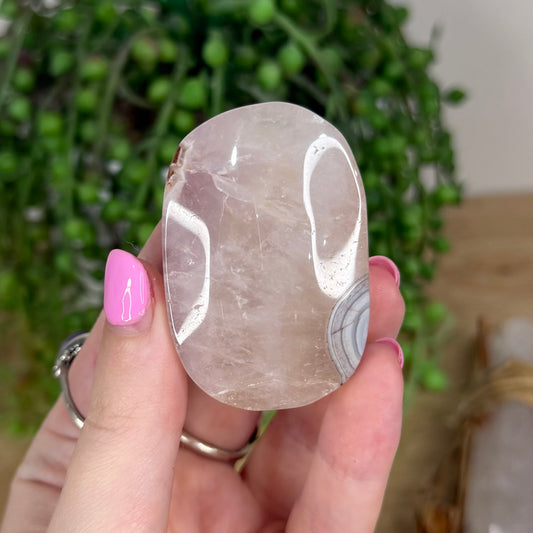 Amethyst / Mexican Crazy Lace Agate Palm Stone (X210)