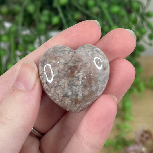 Golden Flower Agate Heart (R375)