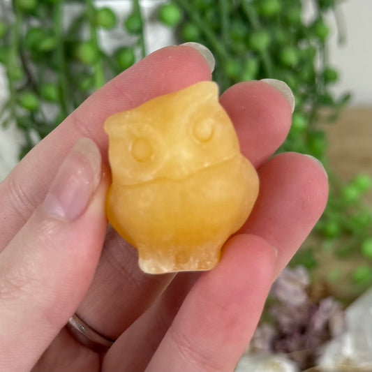 Yellow Calcite Small Owl (N210)