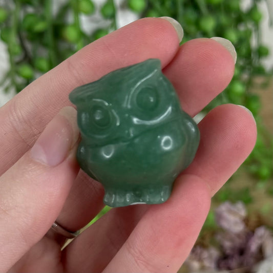 Green Aventurine Small Owl (N214)