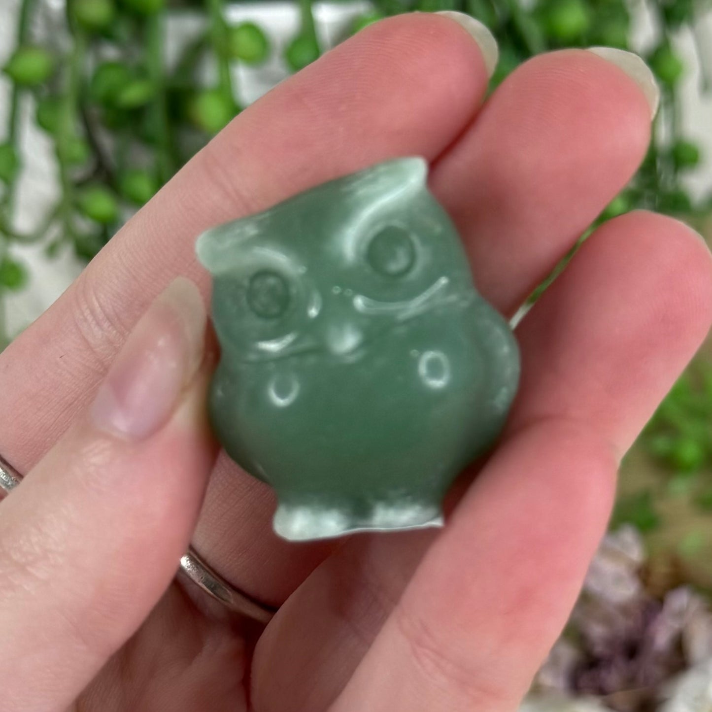 Green Aventurine Small Owl (N215)