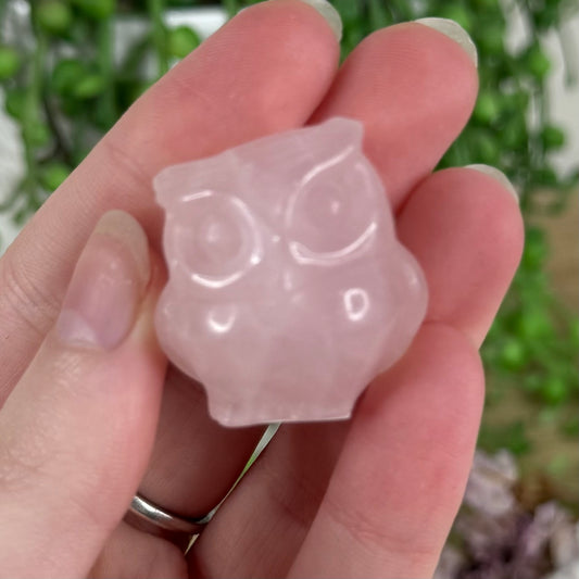 Rose Quartz Small Owl (N205) (N203) (N204)