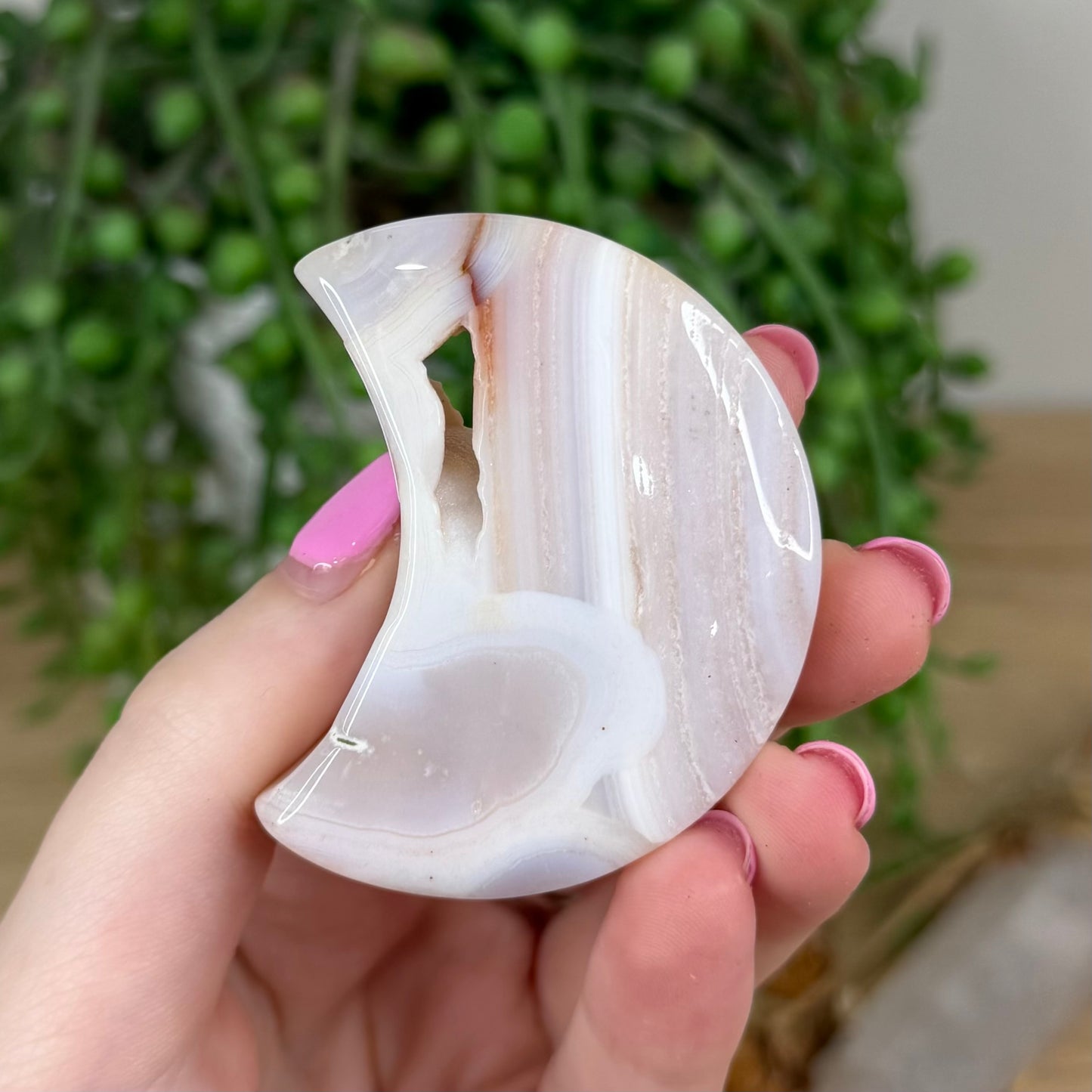 Flower Agate Moon (X479)