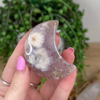 Amethyst / Flower Agate Moon (X485)