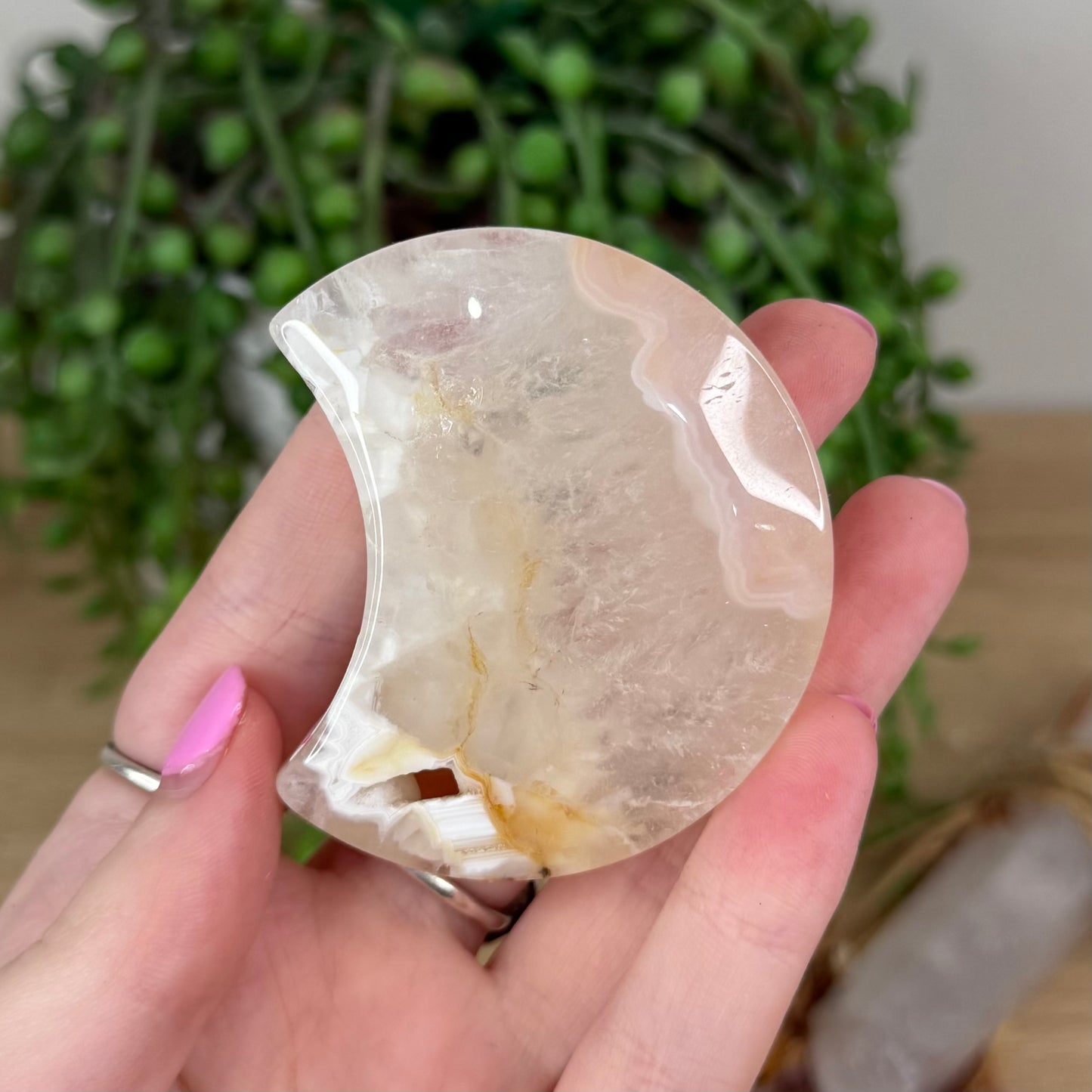 Flower Agate Moon (X488)