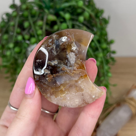 Flower Agate Moon (X483)