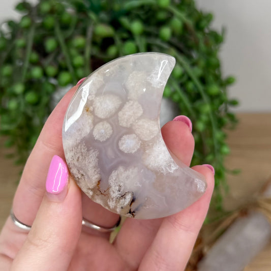 Flower Agate Moon (X475)