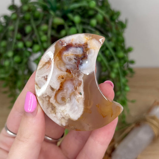 Flower Agate Moon (X487)