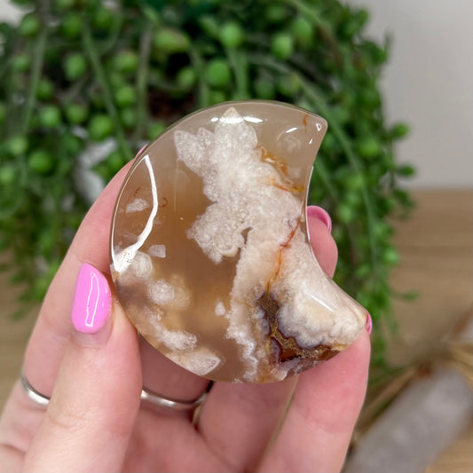 Flower Agate Moon (X478)