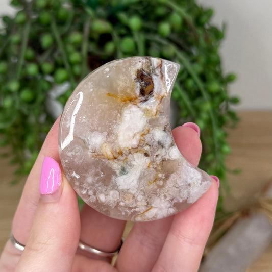 Flower Agate Moon (X477)