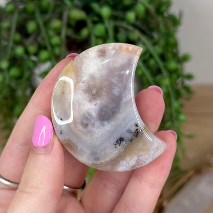 Flower Agate Moon (X476)