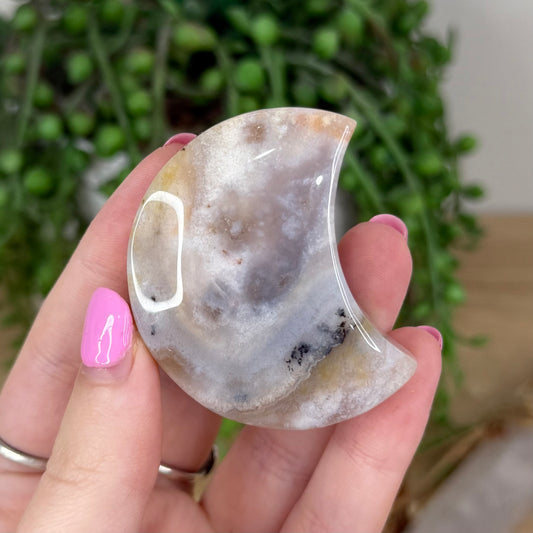 Flower Agate Moon (X476)