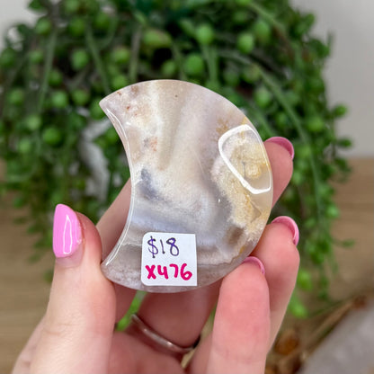 Flower Agate Moon (X476)