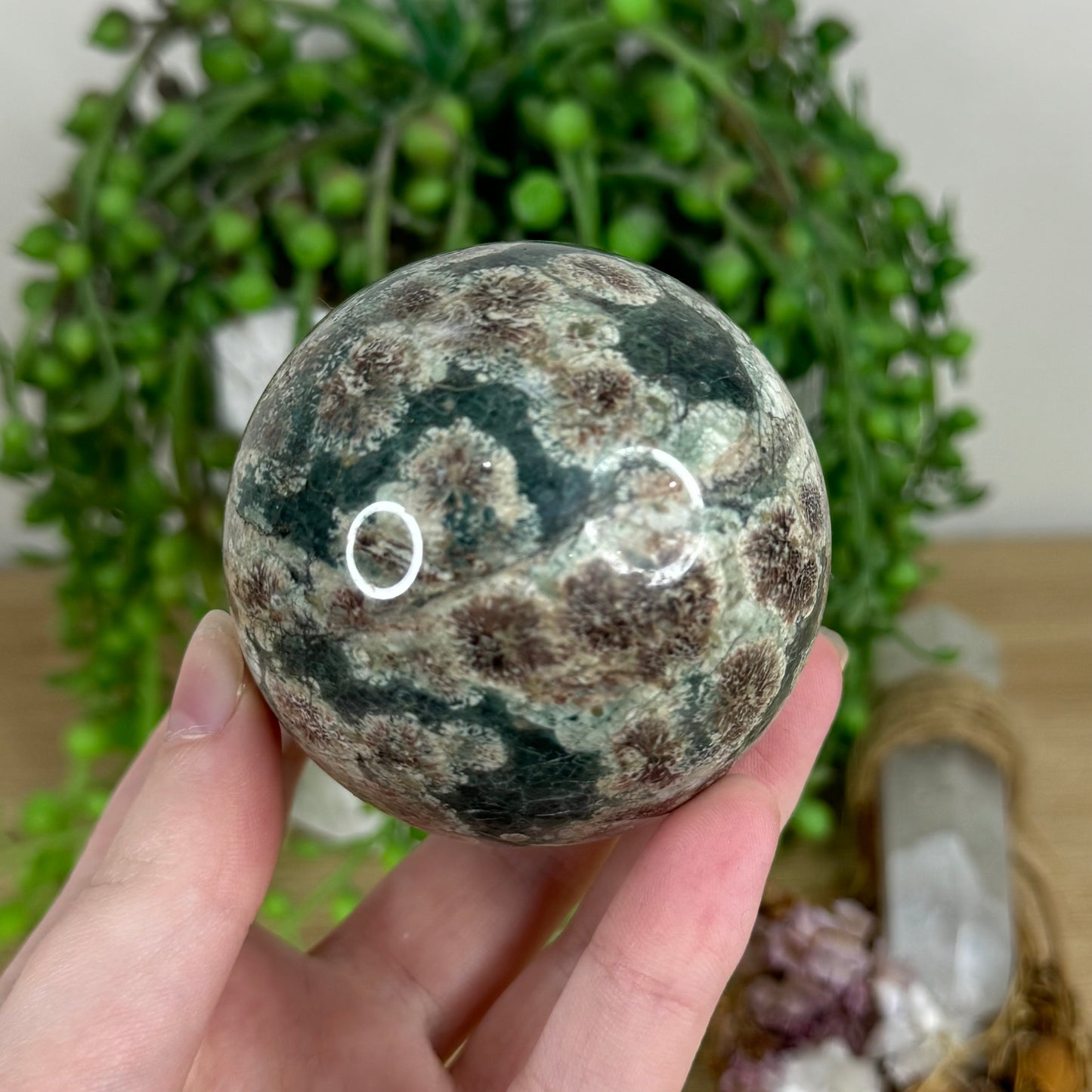 Russian Flower Agate Sphere (N495)