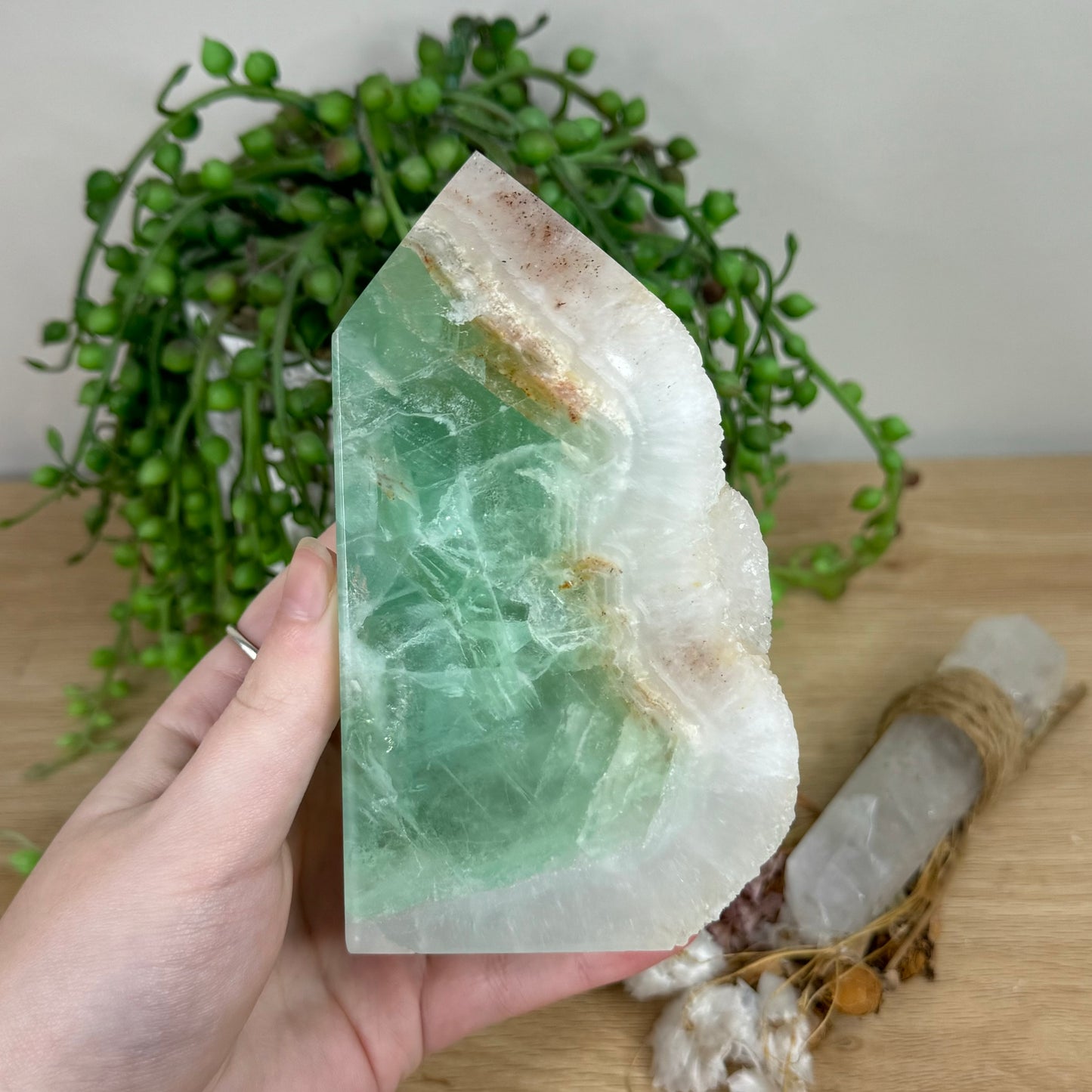 Green Sugar Fluorite Tower (R541)
