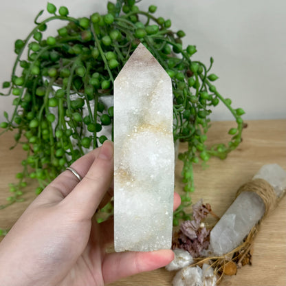 Green Sugar Fluorite Tower (R541)