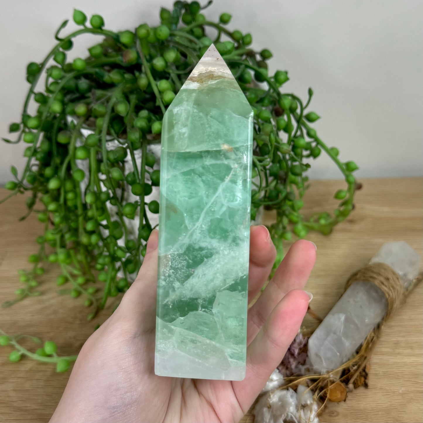 Green Sugar Fluorite Tower (R541)