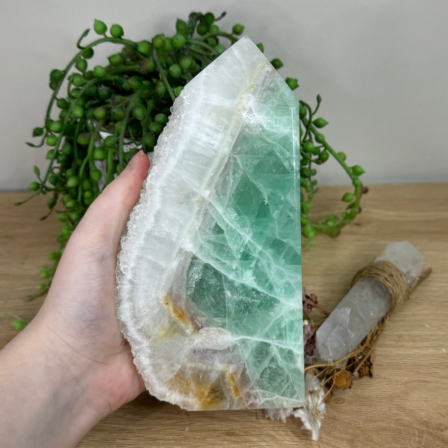 Green Sugar Fluorite Tower (R543)