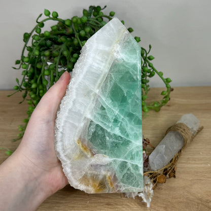 Green Sugar Fluorite Tower (R543)