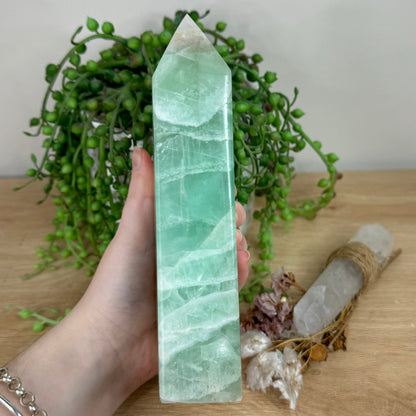 Green Sugar Fluorite Tower (R543)