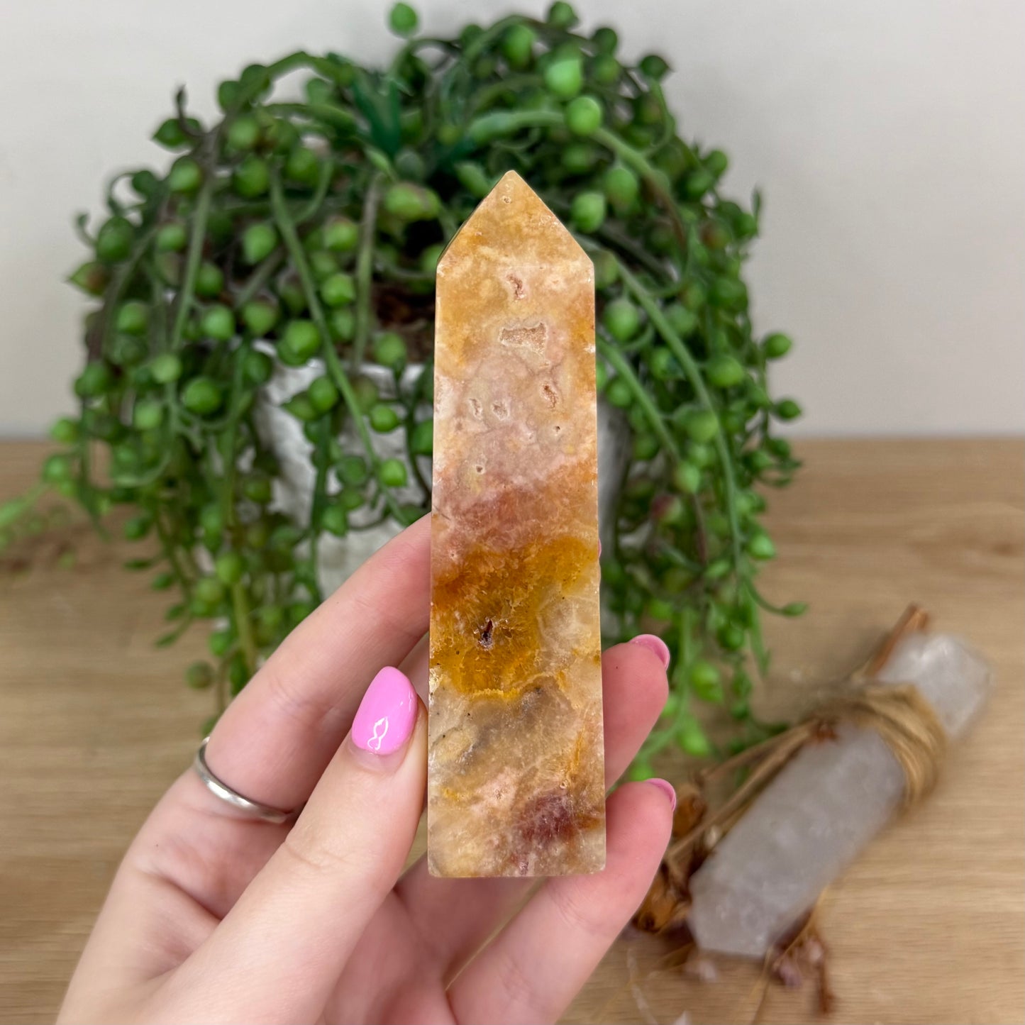 Pink Druzy Agate Point (X459)