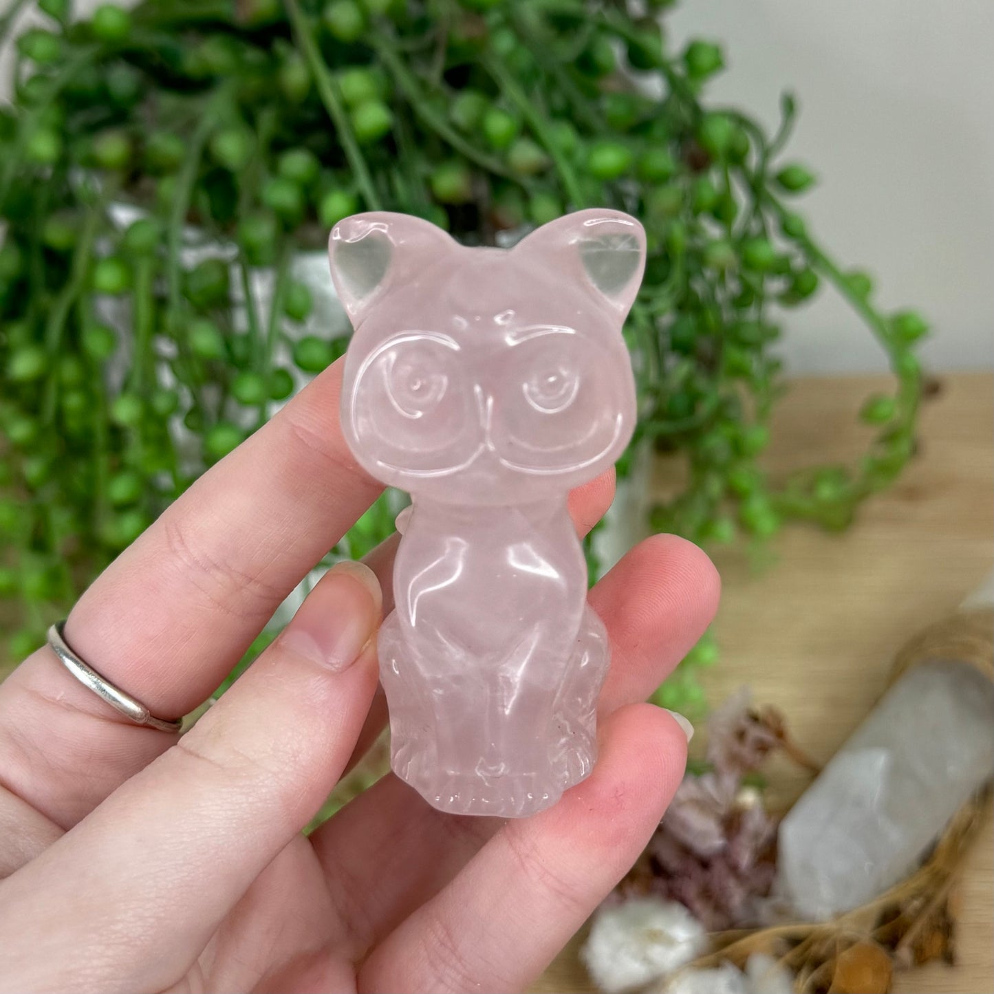 Rose Quartz Cat (R366)