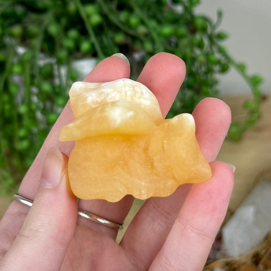 Yellow Calcite Angel Cat (R461)