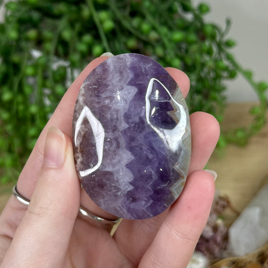 Amethyst / Mexican Crazy Lace Agate Palm Stone (R454)