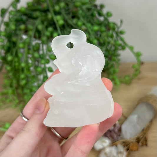 Selenite Sitting Elephant (R296) (R297)