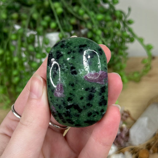 Ruby In Zoisite Palm Stone (R268)