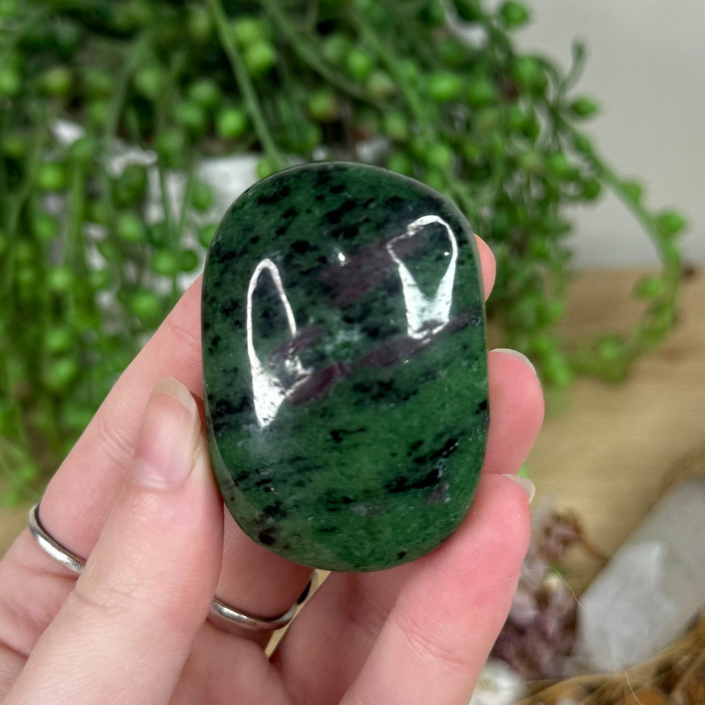 Ruby In Zoisite Palm Stone (R269)