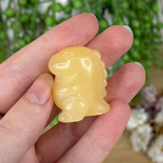 Yellow Calcite Chubby Dino (N415) (N416)