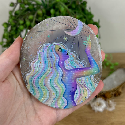 Rainbow Goddess Agate Slice (D336)