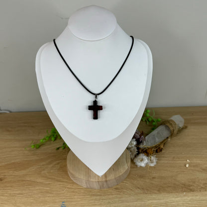 Carnelian Cross Necklace (M906)