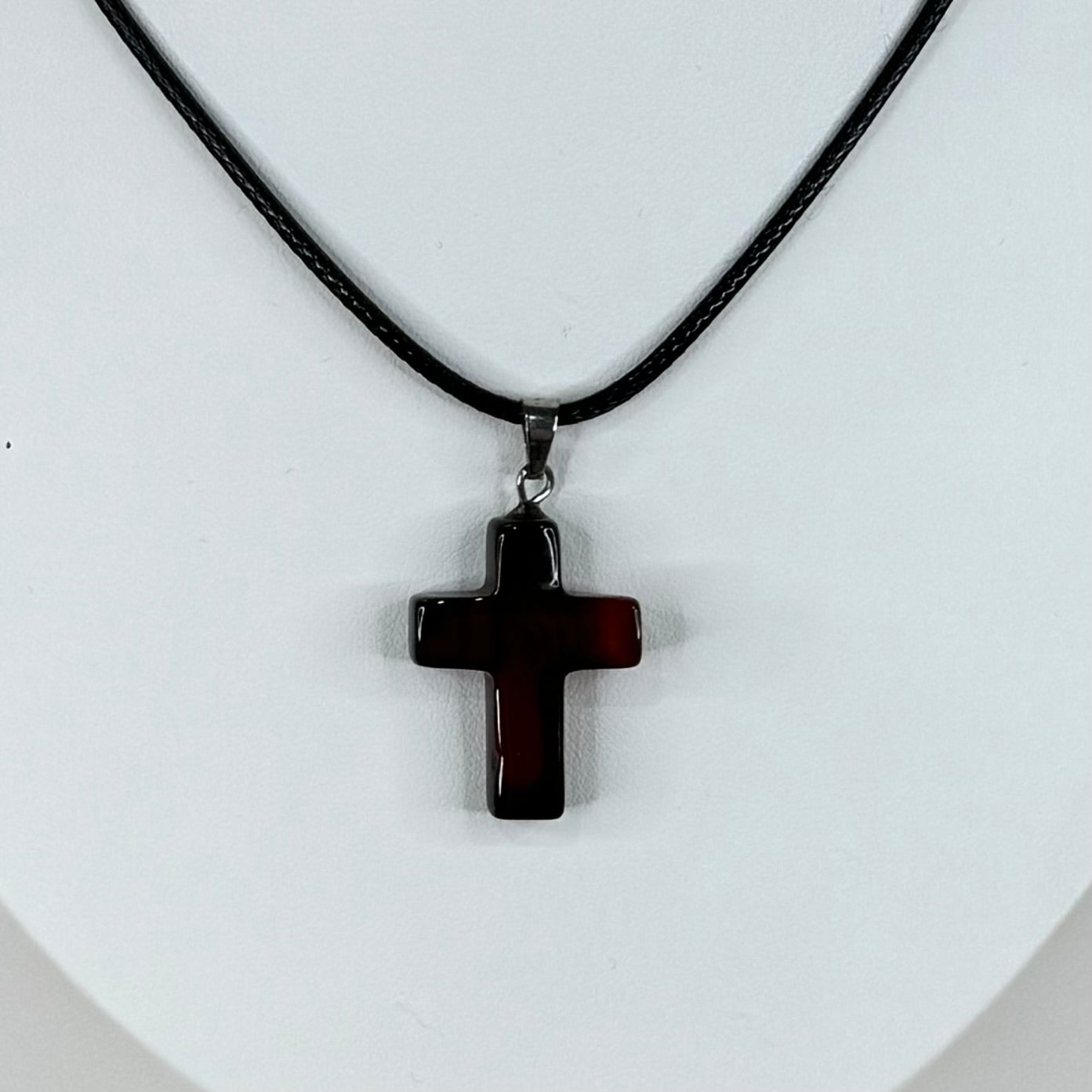 Carnelian Cross Necklace (M906)