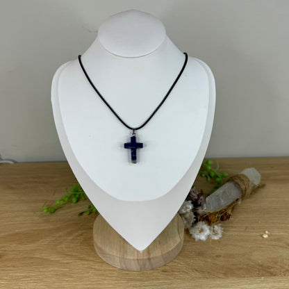 Lapis Lazuli Cross Necklace (M904)