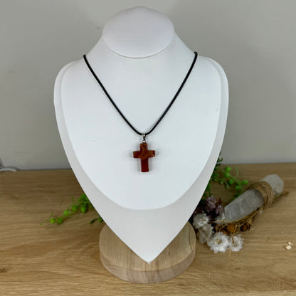 Carnelian Cross Necklace (M908)