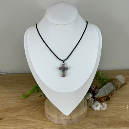 Ocean Jasper Cross Necklace (M901)