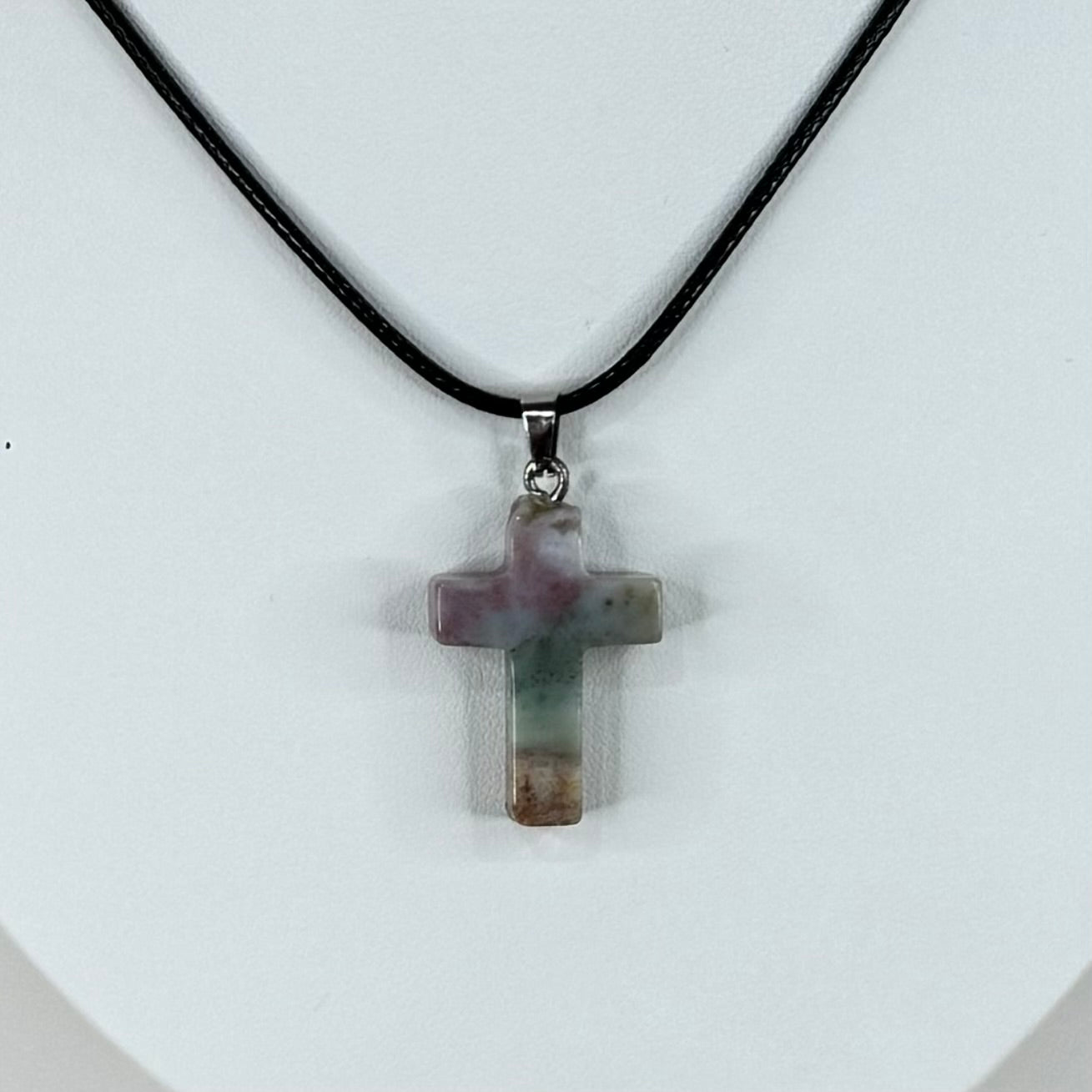 Ocean Jasper Cross Necklace (M901)