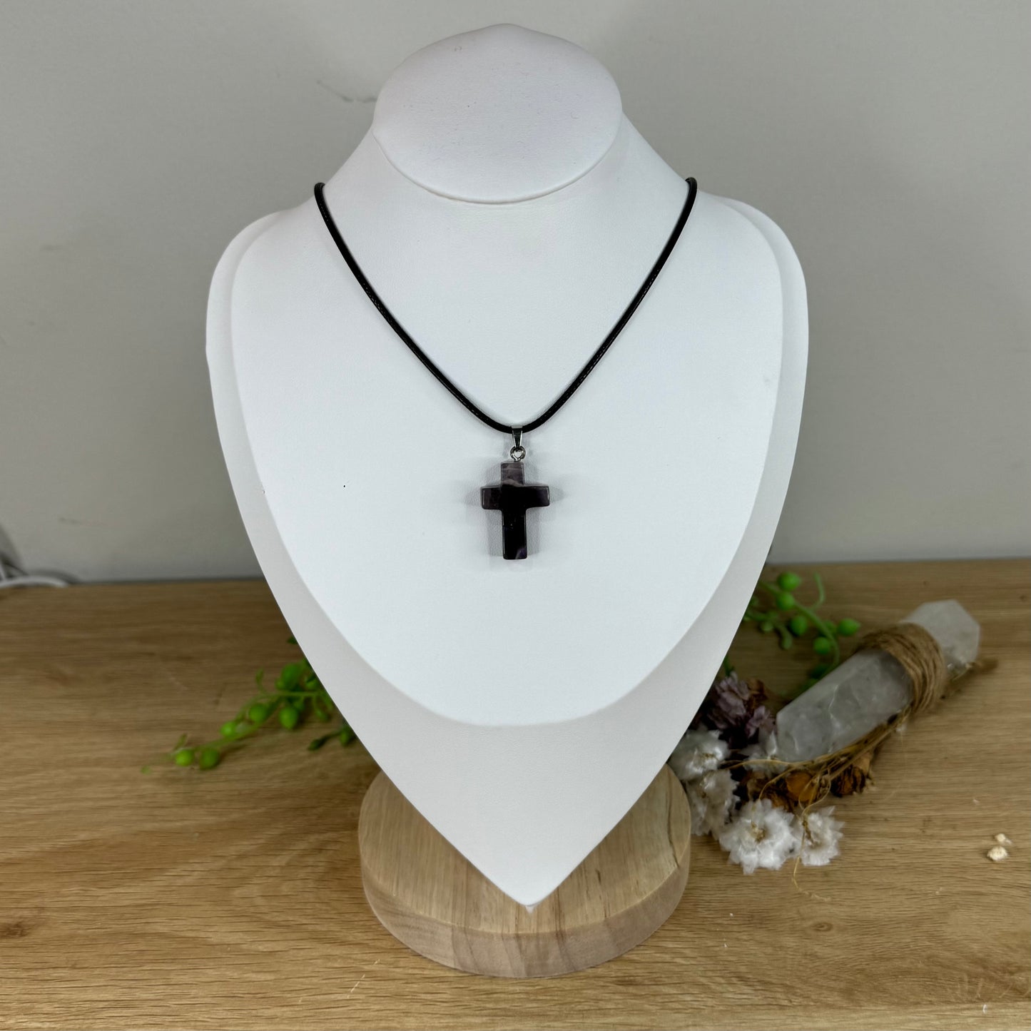 Dream Amethyst Cross Necklace (M913)