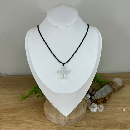 Clear Quartz Cross Necklace (M912)