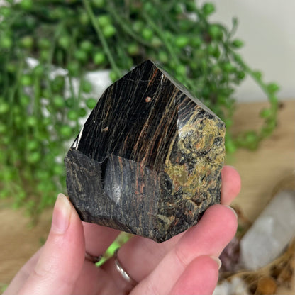Black Tourmaline / Hematite Cut Base (R561)