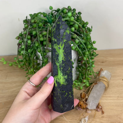 Green Opal / Hematite Tower (X563)