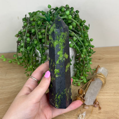 Green Opal / Hematite Tower (X563)