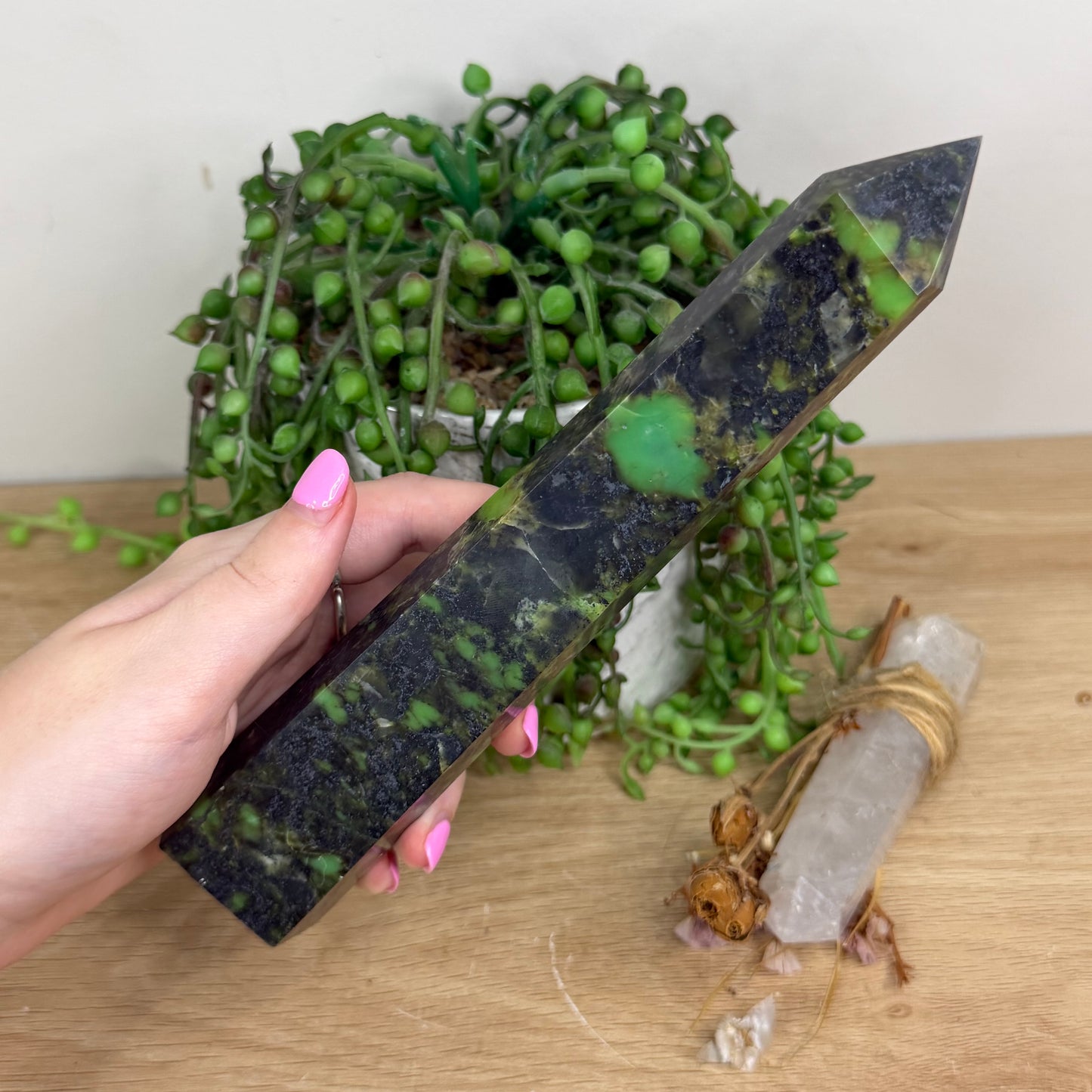 Green Opal / Hematite Tower (X564)