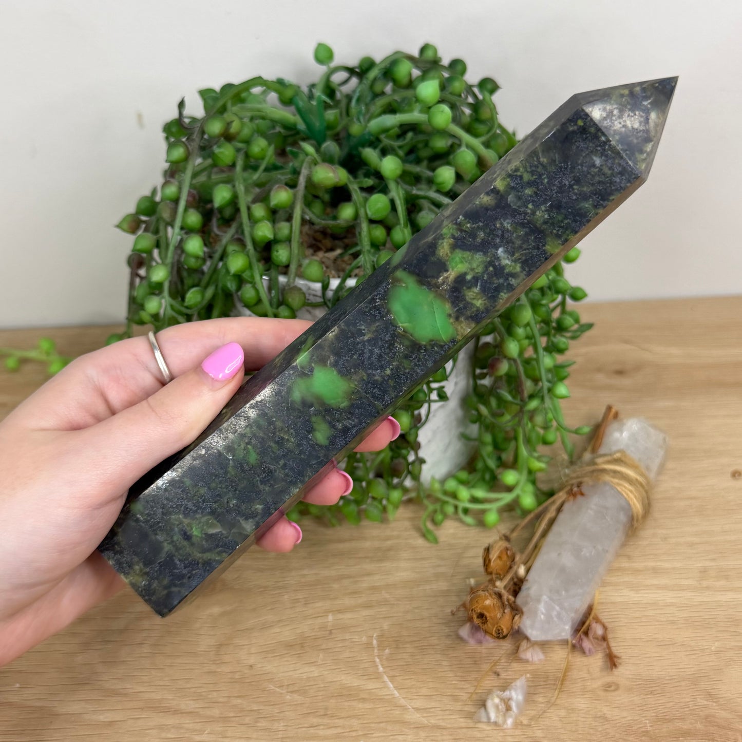 Green Opal / Hematite Tower (X564)