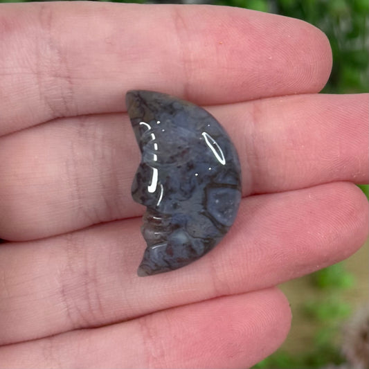 Ocean Jasper / Moss Agate Small Moon Face