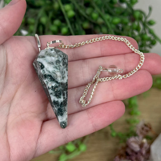 Moss Agate Pendulum 1