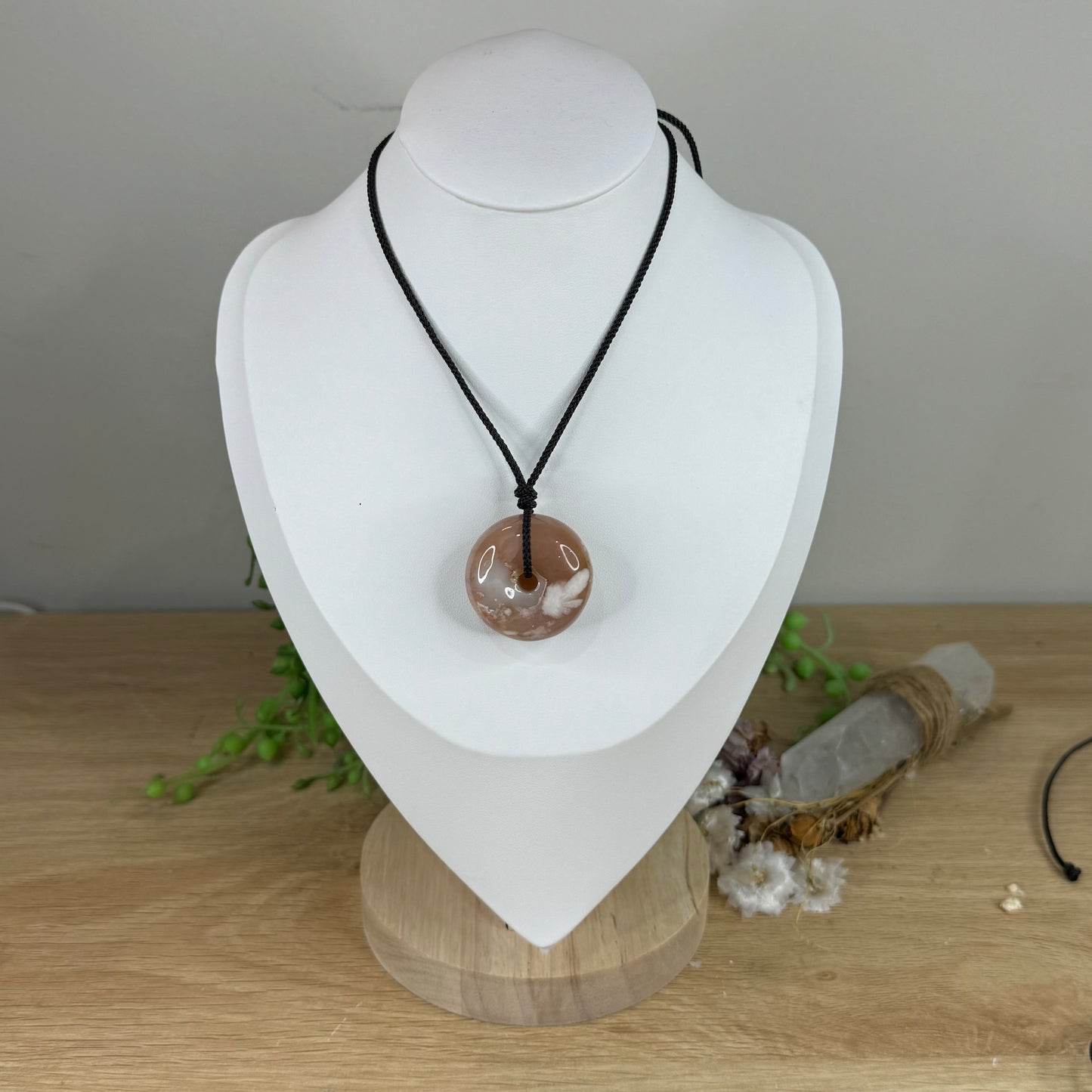 Flower Agate Necklace (M221)