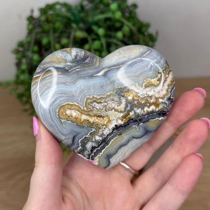 Crazy Lace Agate Heart (X599)